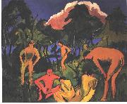 Ernst Ludwig Kirchner Nudes in the sun - Moritzburg oil painting artist